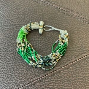 Vibrant Green Multistrand Beaded Bracelet